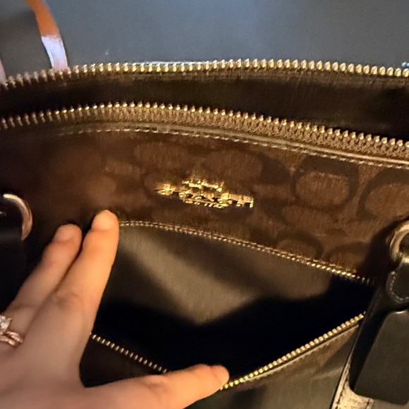 Coach Brown Signature Tote with Gold Hardware - Picture 3 of 4